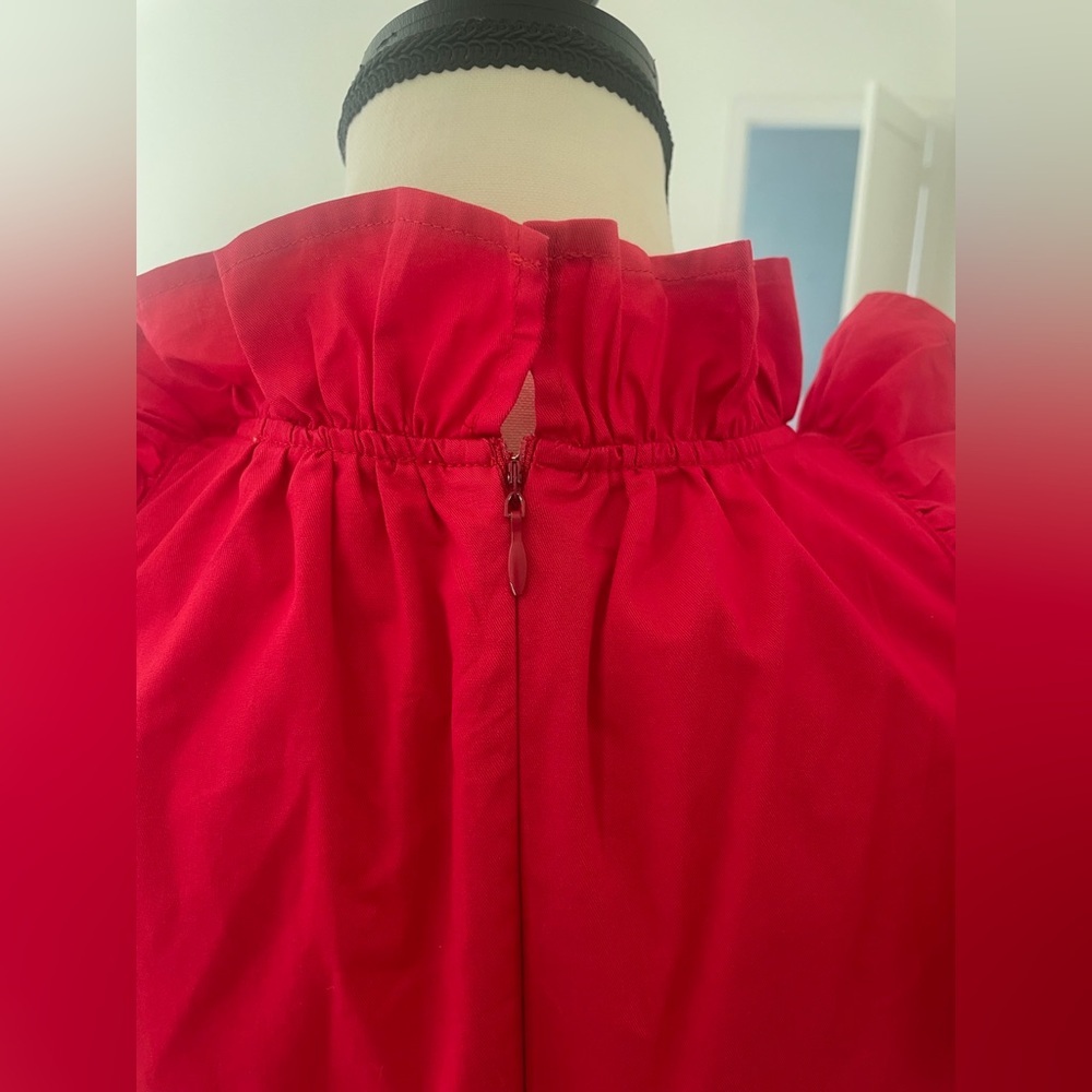 TCEC Red Ruffle Mini Dress, Size Small - Picture 8 of 14